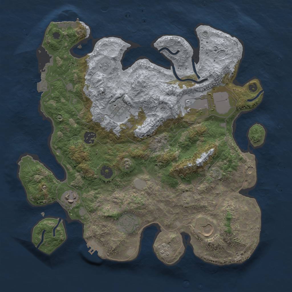 Rust Map: Procedural Map, Size: 3500, Seed: 545548980, 15 Monuments