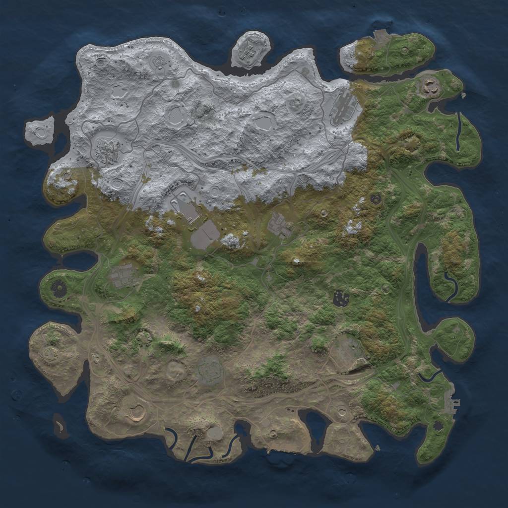 Rust Map: Procedural Map, Size: 4500, Seed: 152906991, 19 Monuments