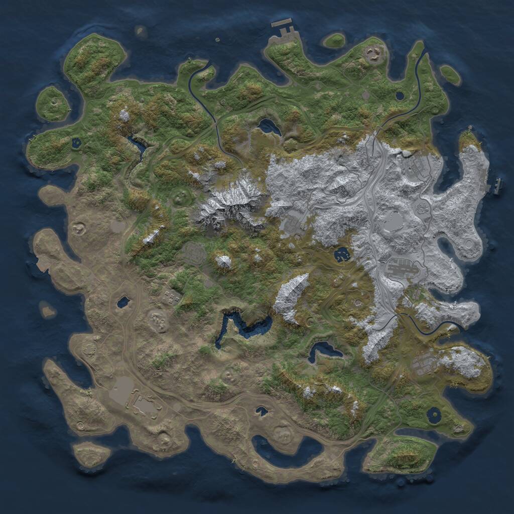 Rust Map: Procedural Map, Size: 5000, Seed: 1855544863, 15 Monuments