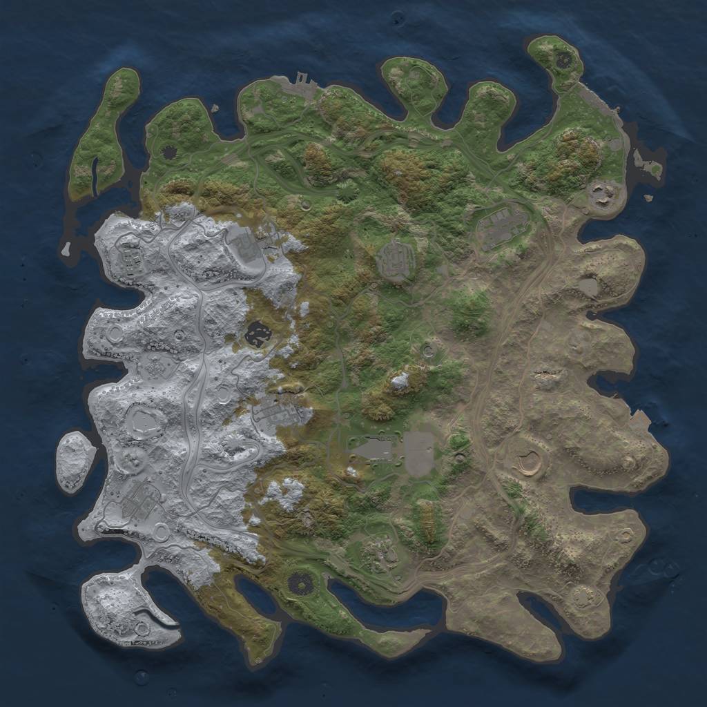 Rust Map: Procedural Map, Size: 4250, Seed: 1833536061, 19 Monuments