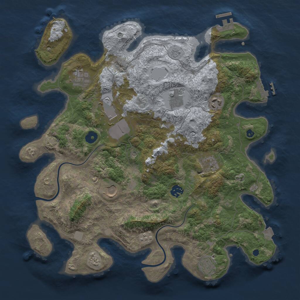 Rust Map: Procedural Map, Size: 3765, Seed: 111111, 15 Monuments