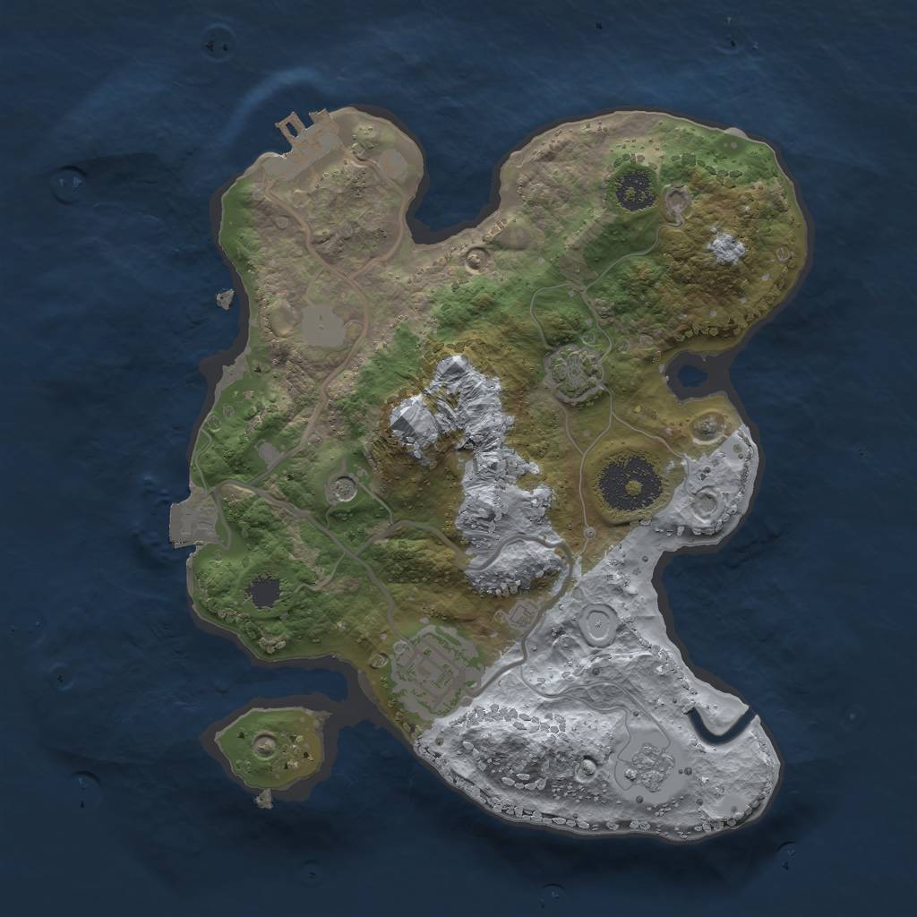 Rust Map: Procedural Map, Size: 2400, Seed: 296933973, 8 Monuments