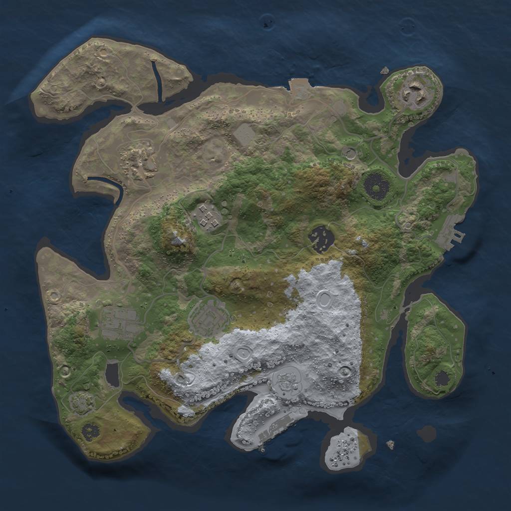 Rust Map: Procedural Map, Size: 3000, Seed: 42500393, 14 Monuments