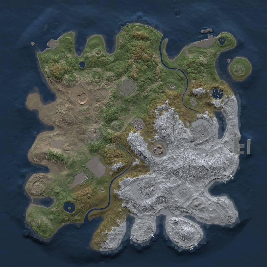 Rust Map: Procedural Map, Size: 3500, Seed: 237361275, 14 Monuments