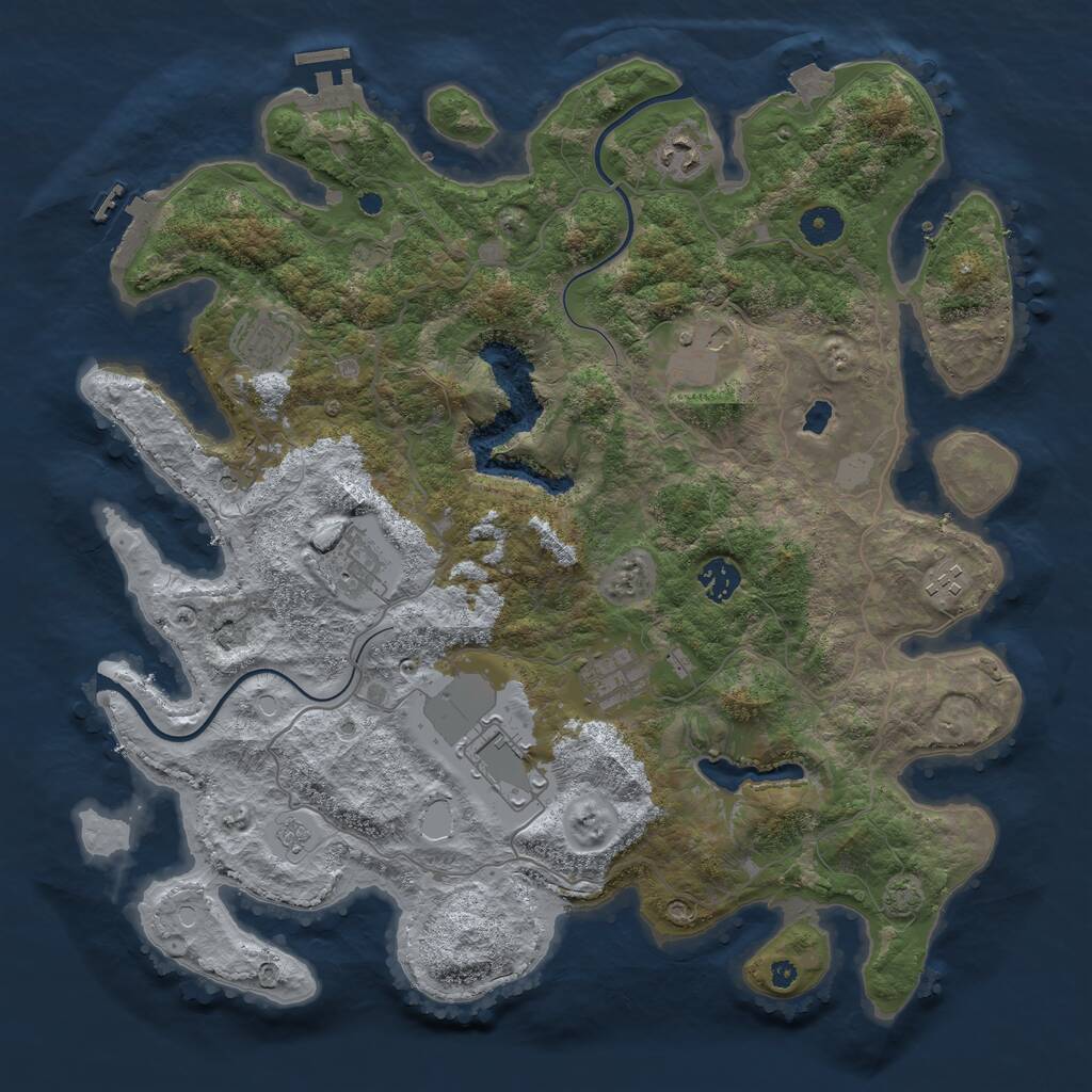 Rust Map: Procedural Map, Size: 4000, Seed: 1546037490, 14 Monuments