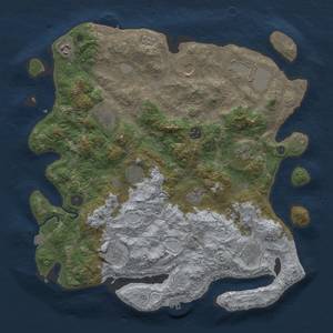 Thumbnail Rust Map: Procedural Map, Size: 4100, Seed: 54364, 19 Monuments