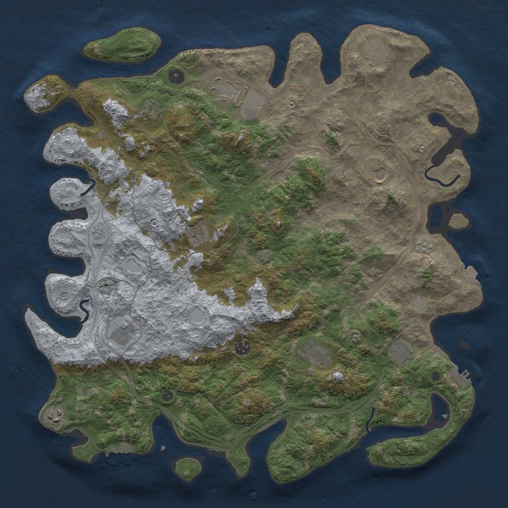 Rust Map: Procedural Map, Size: 4800, Seed: 1540403340, 19 Monuments