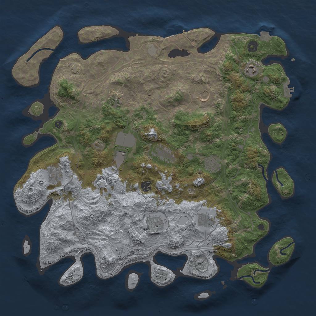 Rust Map: Procedural Map, Size: 4300, Seed: 2015566670, 19 Monuments