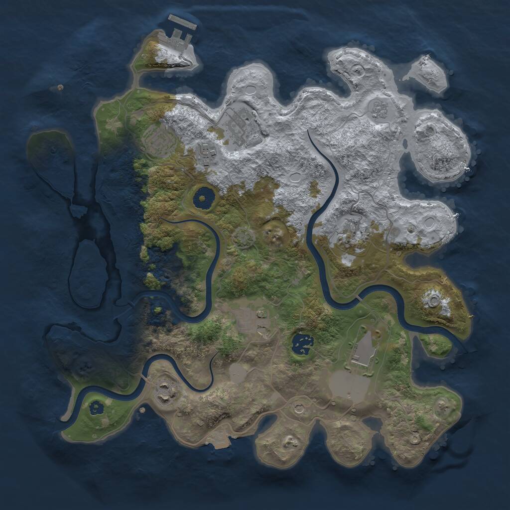 Rust Map: Procedural Map, Size: 3500, Seed: 815423556, 13 Monuments