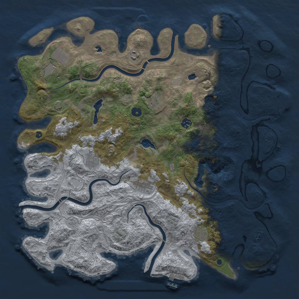 Rust Map: Procedural Map, Size: 4500, Seed: 96748798, 14 Monuments