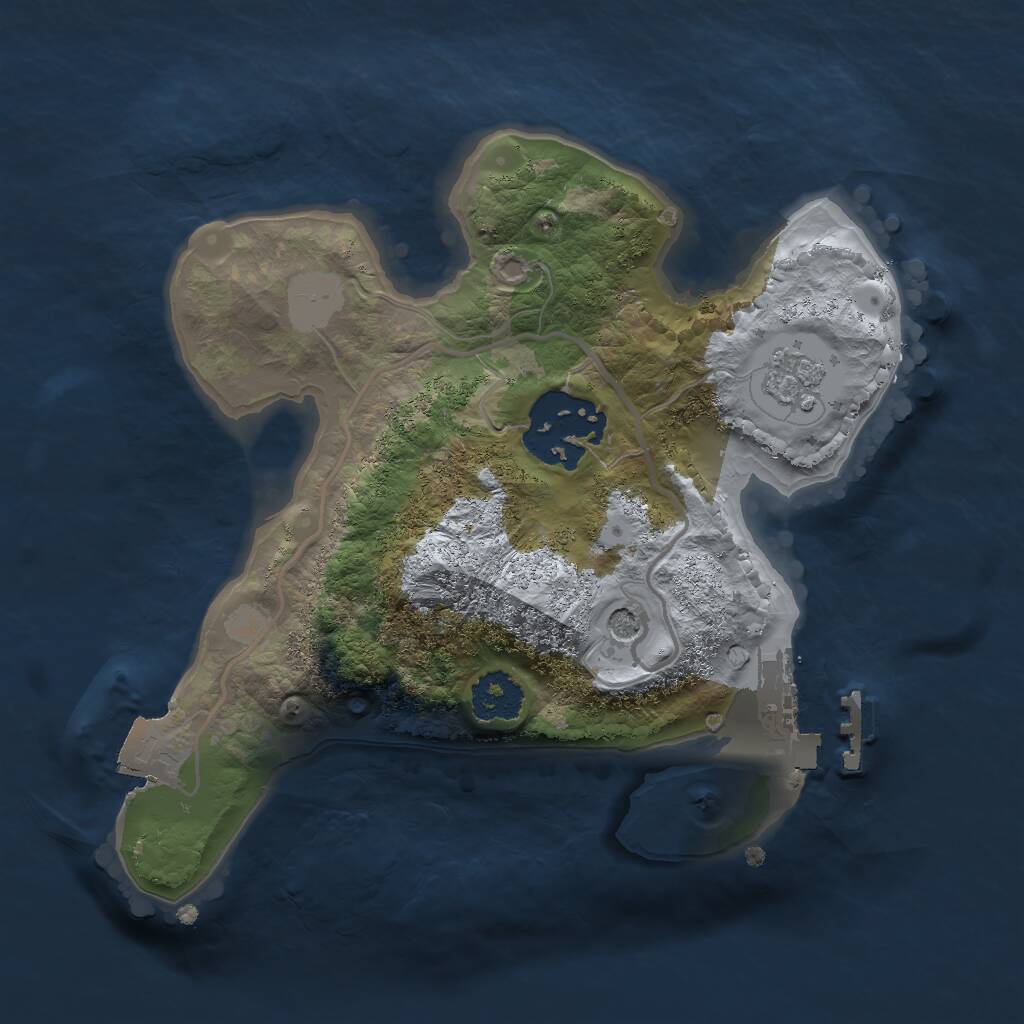 Rust Map: Procedural Map, Size: 2000, Seed: 6587, 5 Monuments