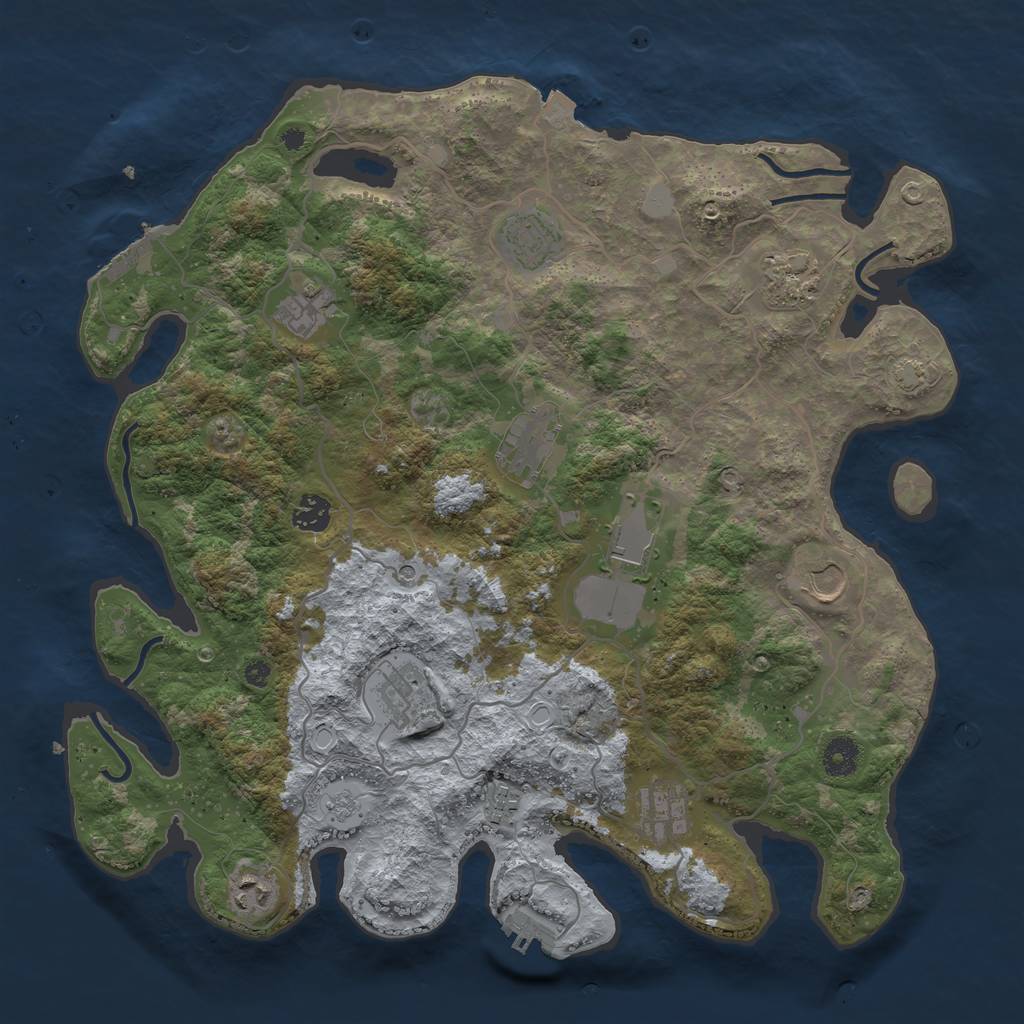 Rust Map: Procedural Map, Size: 4000, Seed: 990265, 19 Monuments