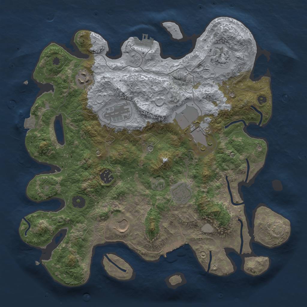 Rust Map: Procedural Map, Size: 3500, Seed: 578606471, 15 Monuments