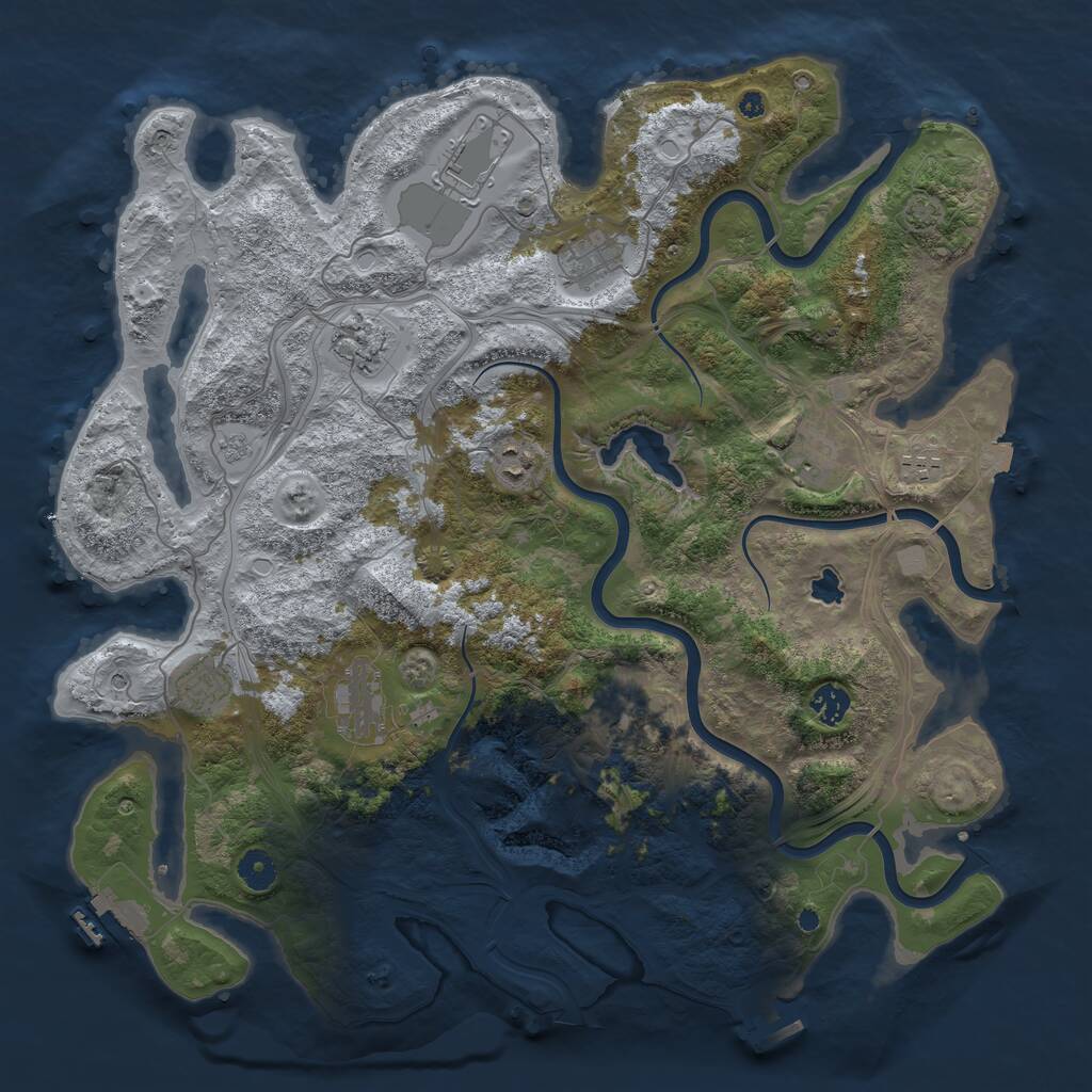Rust Map: Procedural Map, Size: 4250, Seed: 12263422, 16 Monuments