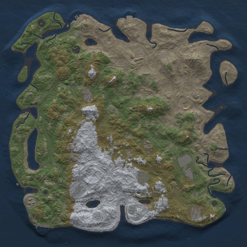 Rust Map: Procedural Map, Size: 4800, Seed: 1626303946, 19 Monuments