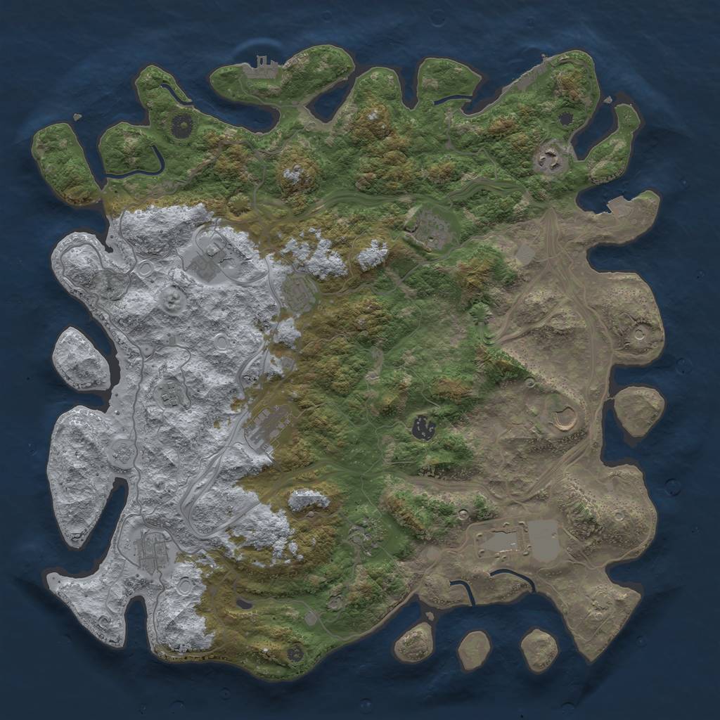 Rust Map: Procedural Map, Size: 4500, Seed: 379794616, 19 Monuments