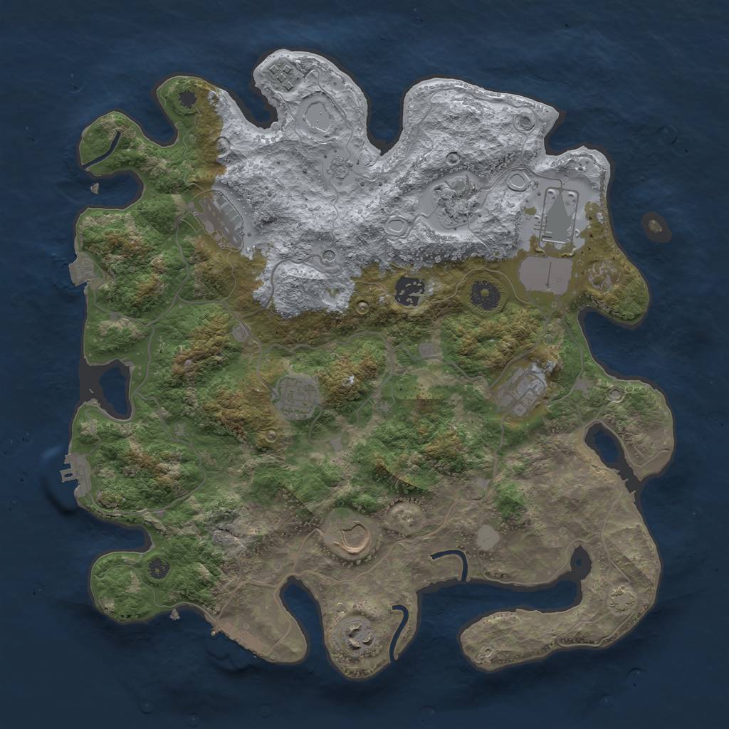 Rust Map: Procedural Map, Size: 3650, Seed: 19621802, 17 Monuments