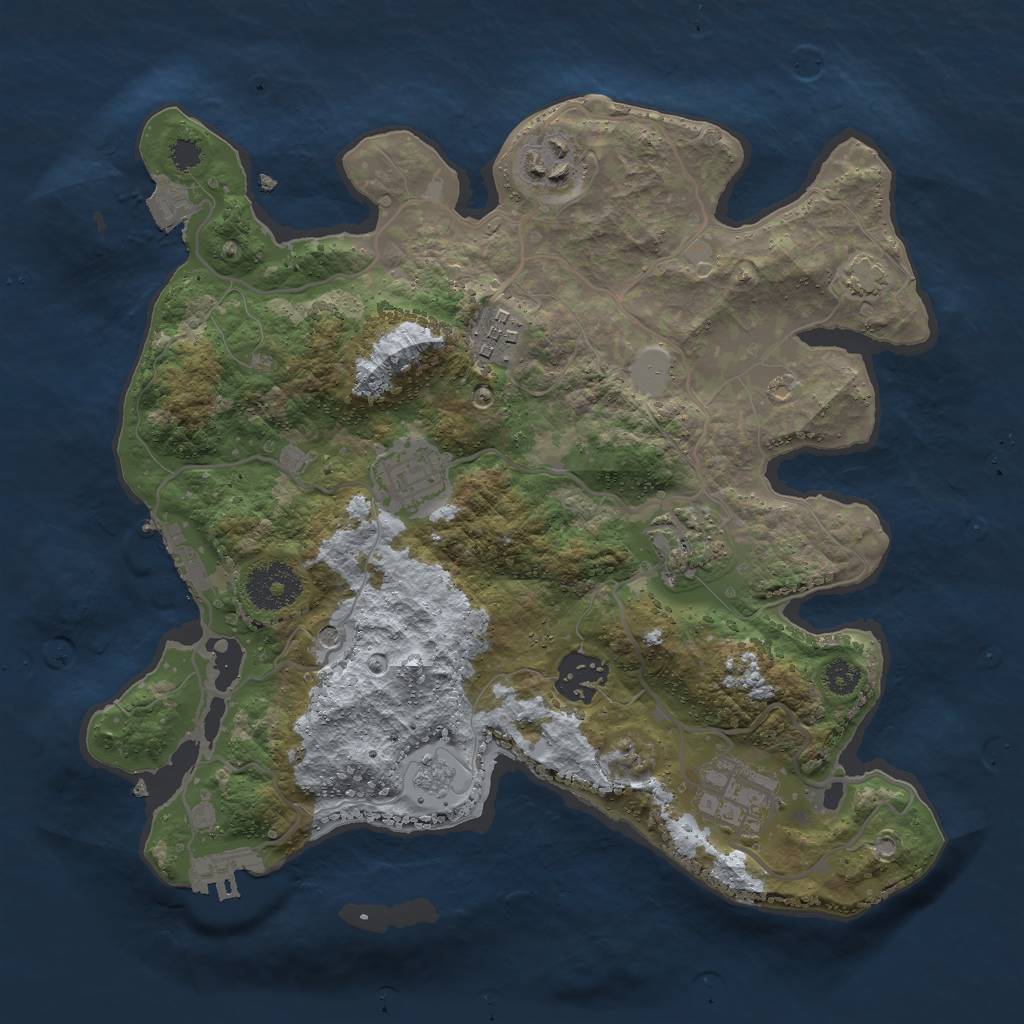 Rust Map: Procedural Map, Size: 3000, Seed: 1413763256, 14 Monuments