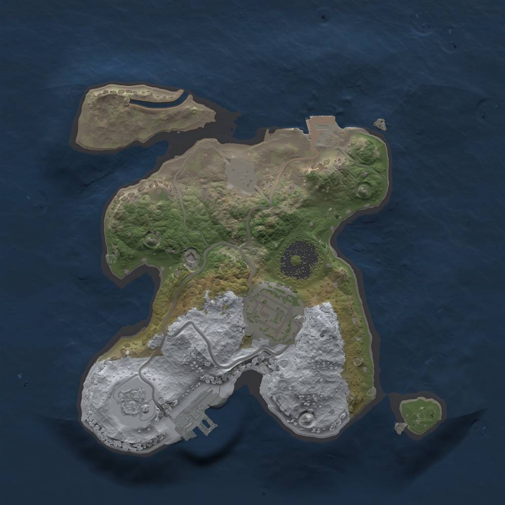 Rust Map: Procedural Map, Size: 2000, Seed: 1268564414, 6 Monuments