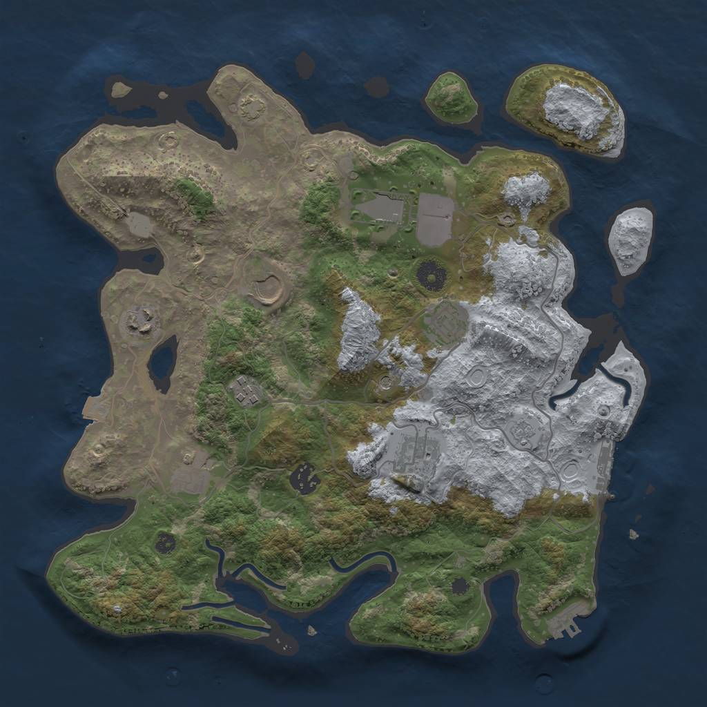 Rust Map: Procedural Map, Size: 3550, Seed: 94609146, 16 Monuments