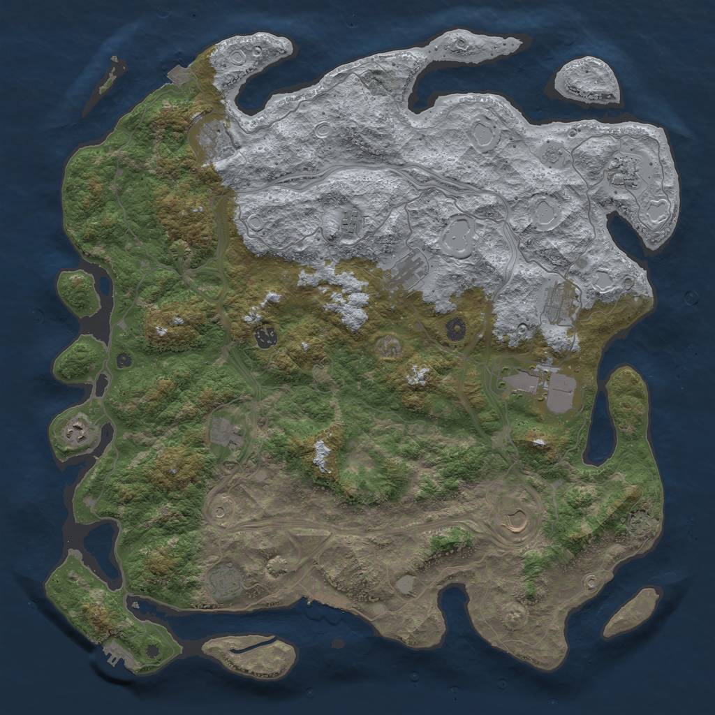 Rust Map: Procedural Map, Size: 4800, Seed: 2146361384, 19 Monuments