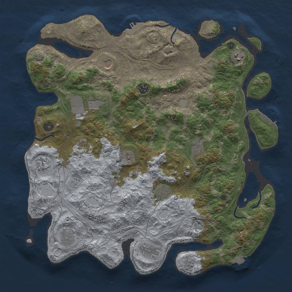 Rust Map: Procedural Map, Size: 4250, Seed: 16350, 19 Monuments