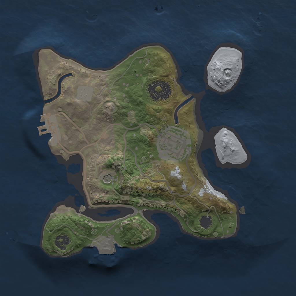 Rust Map: Procedural Map, Size: 2000, Seed: 25996, 6 Monuments