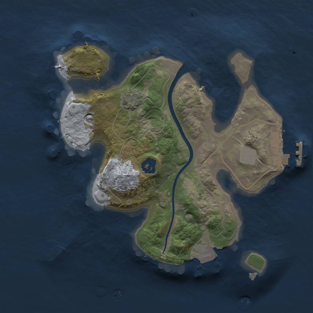 Rust Map: Procedural Map, Size: 2000, Seed: 245667, 3 Monuments