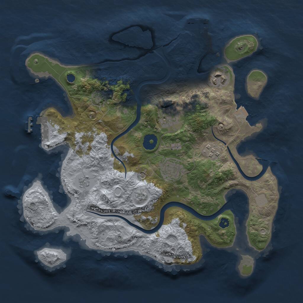 Rust Map: Procedural Map, Size: 3000, Seed: 9541736, 10 Monuments