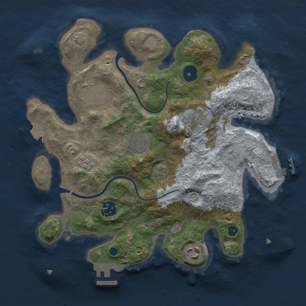 Rust Map: Procedural Map, Size: 3000, Seed: 812566979, 12 Monuments