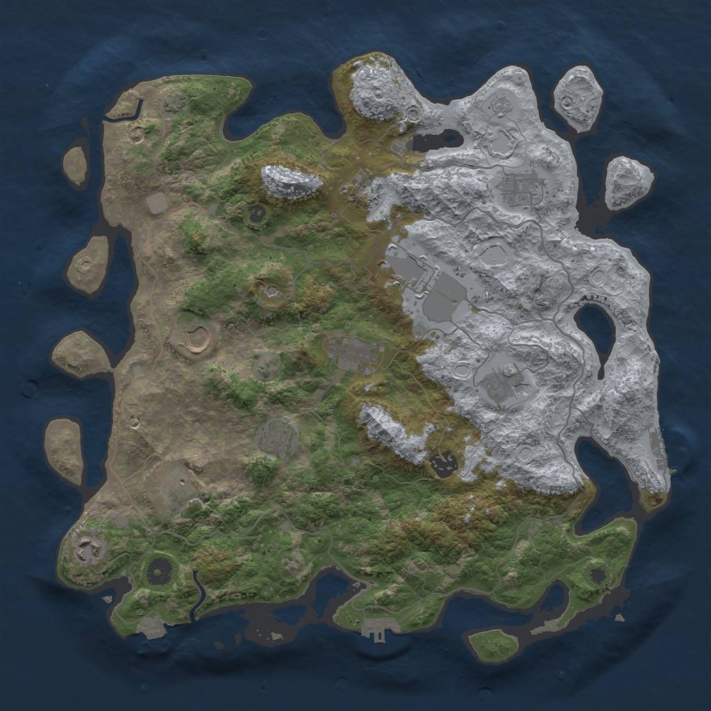 Rust Map: Procedural Map, Size: 4000, Seed: 1582006932, 18 Monuments
