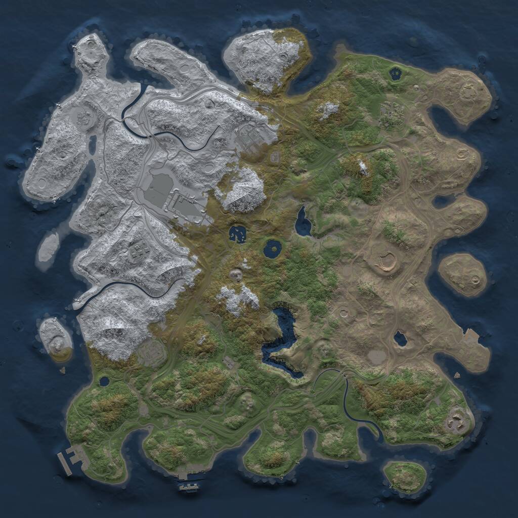 Rust Map: Procedural Map, Size: 4250, Seed: 1299665750, 14 Monuments