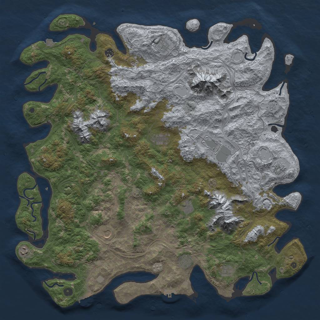 Rust Map: Procedural Map, Size: 5500, Seed: 8311972, 19 Monuments