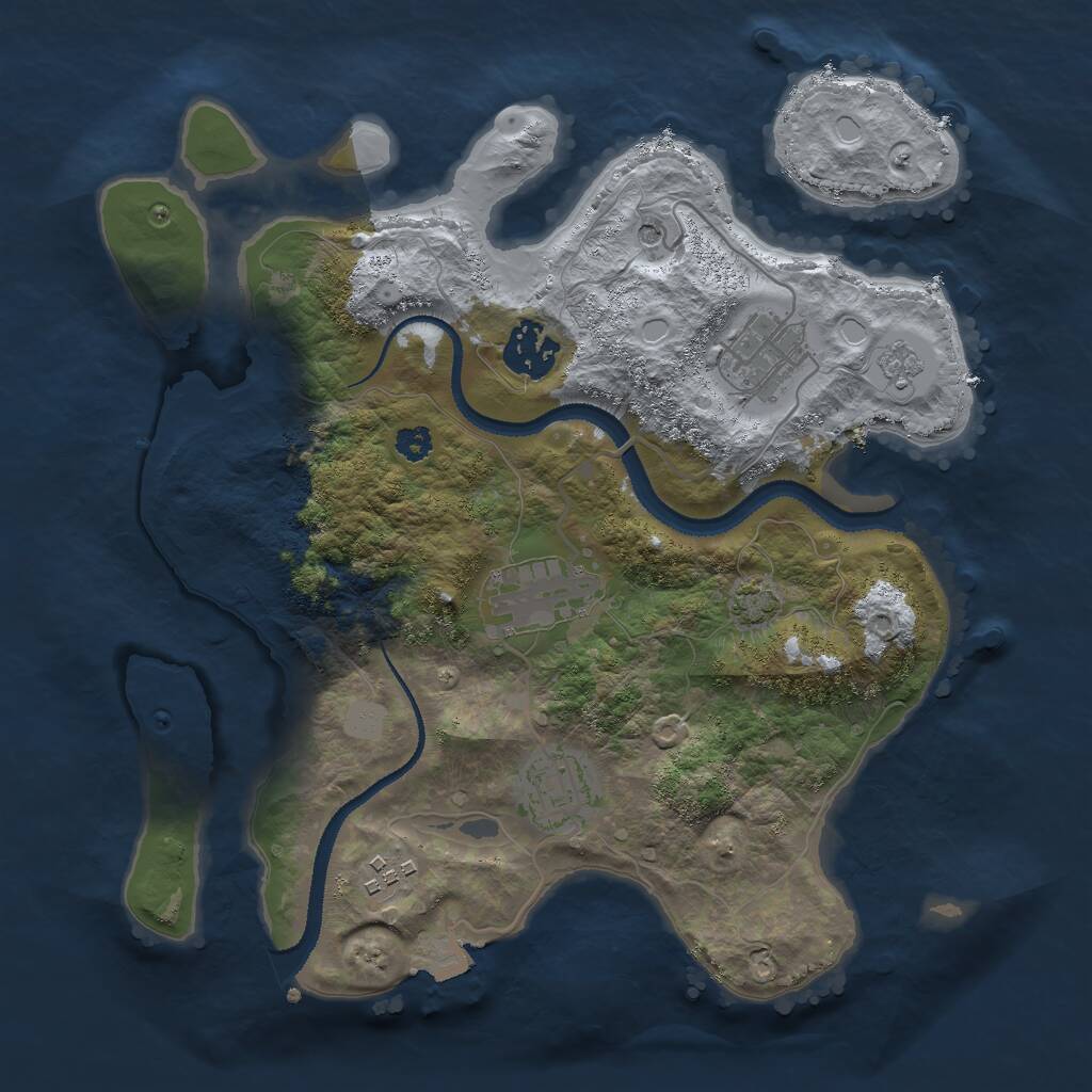 Rust Map: Procedural Map, Size: 3000, Seed: 1094311203, 9 Monuments