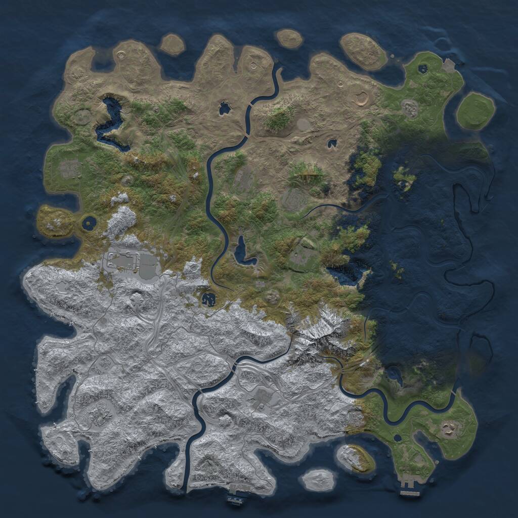 Rust Map: Procedural Map, Size: 5500, Seed: 33, 17 Monuments