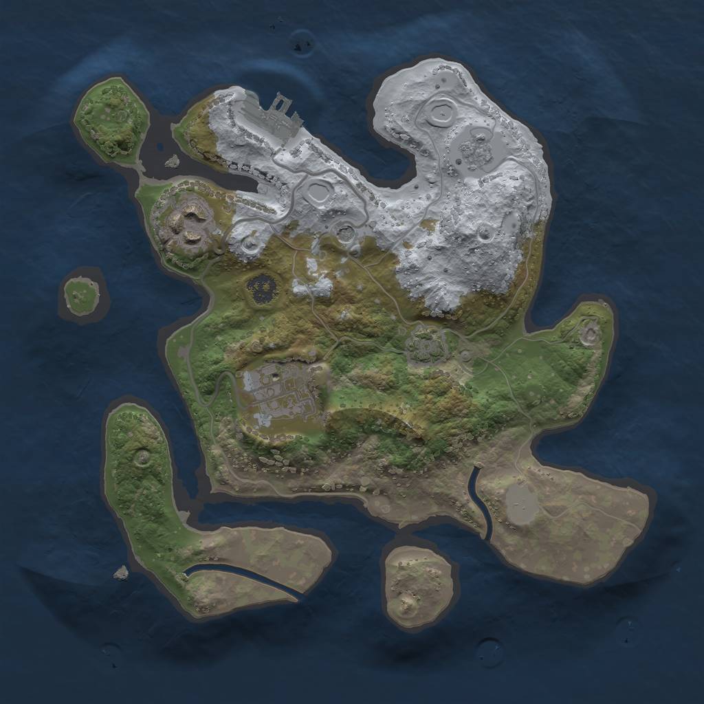 Rust Map: Procedural Map, Size: 2500, Seed: 717279900, 9 Monuments