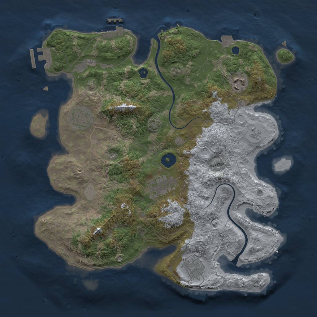 Rust Map: Procedural Map, Size: 3300, Seed: 2461503, 10 Monuments