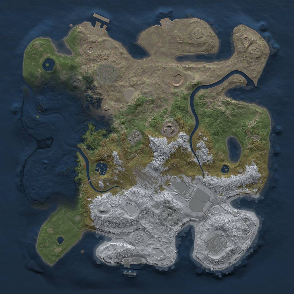 Rust Map: Procedural Map, Size: 3500, Seed: 26493417, 15 Monuments