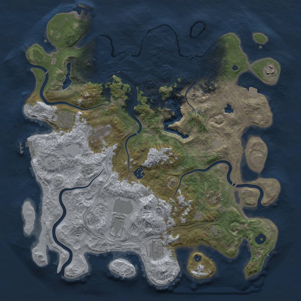 Rust Map: Procedural Map, Size: 4250, Seed: 1277991278, 14 Monuments
