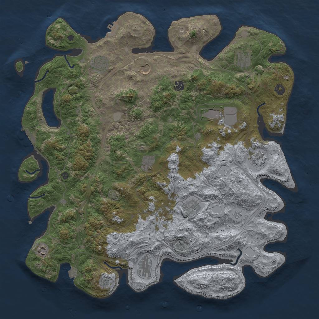 Rust Map: Procedural Map, Size: 4500, Seed: 14951, 19 Monuments
