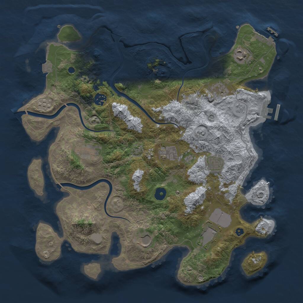 Rust Map: Procedural Map, Size: 3750, Seed: 1617235758, 15 Monuments