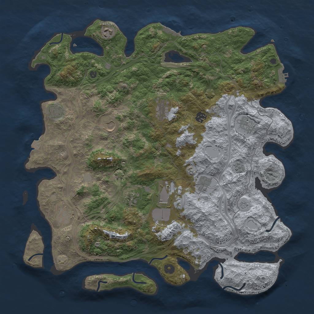 Rust Map: Procedural Map, Size: 4500, Seed: 1894589060, 19 Monuments