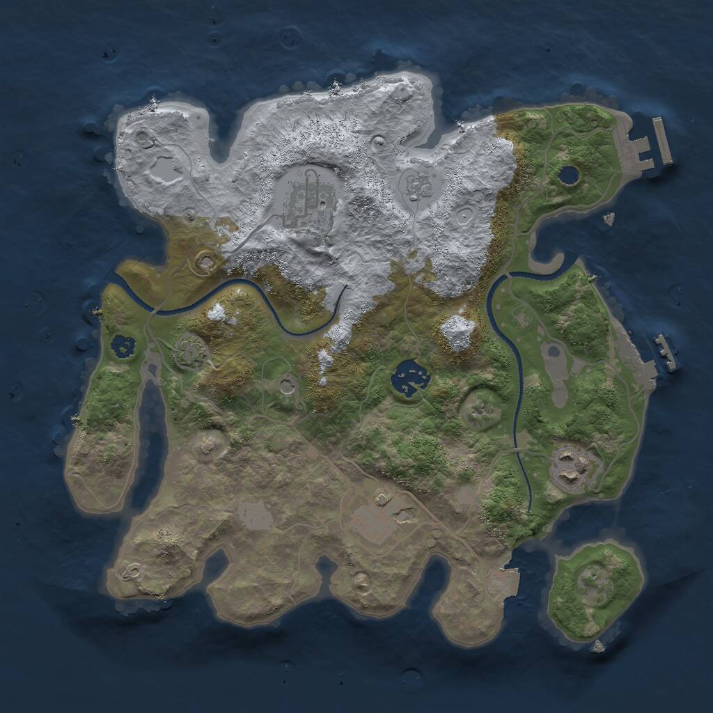 Rust Map: Procedural Map, Size: 3000, Seed: 53153, 10 Monuments