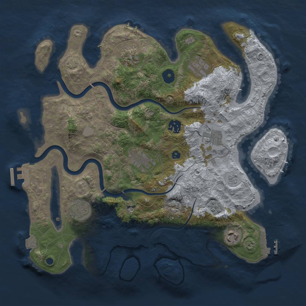 Rust Map: Procedural Map, Size: 3500, Seed: 578014518, 14 Monuments