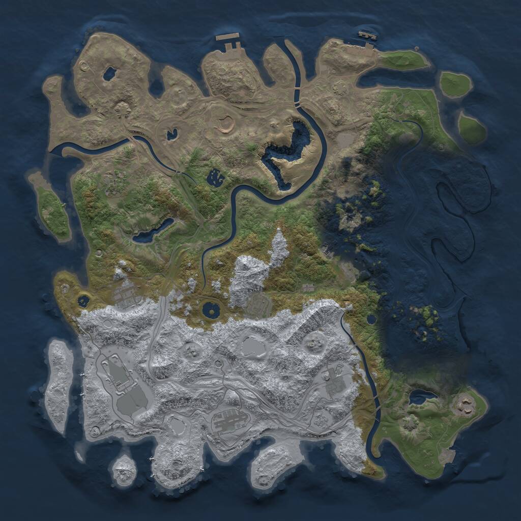 Rust Map: Procedural Map, Size: 4500, Seed: 71590936, 17 Monuments
