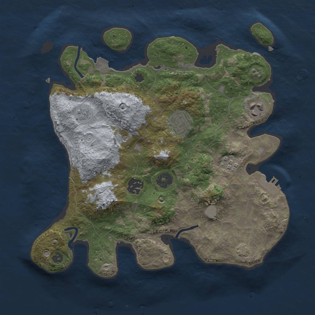 Rust Map: Procedural Map, Size: 3000, Seed: 451672007, 11 Monuments