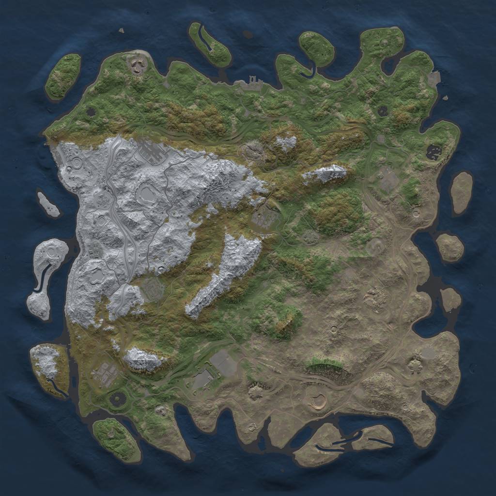 Rust Map: Procedural Map, Size: 4800, Seed: 787451875, 19 Monuments