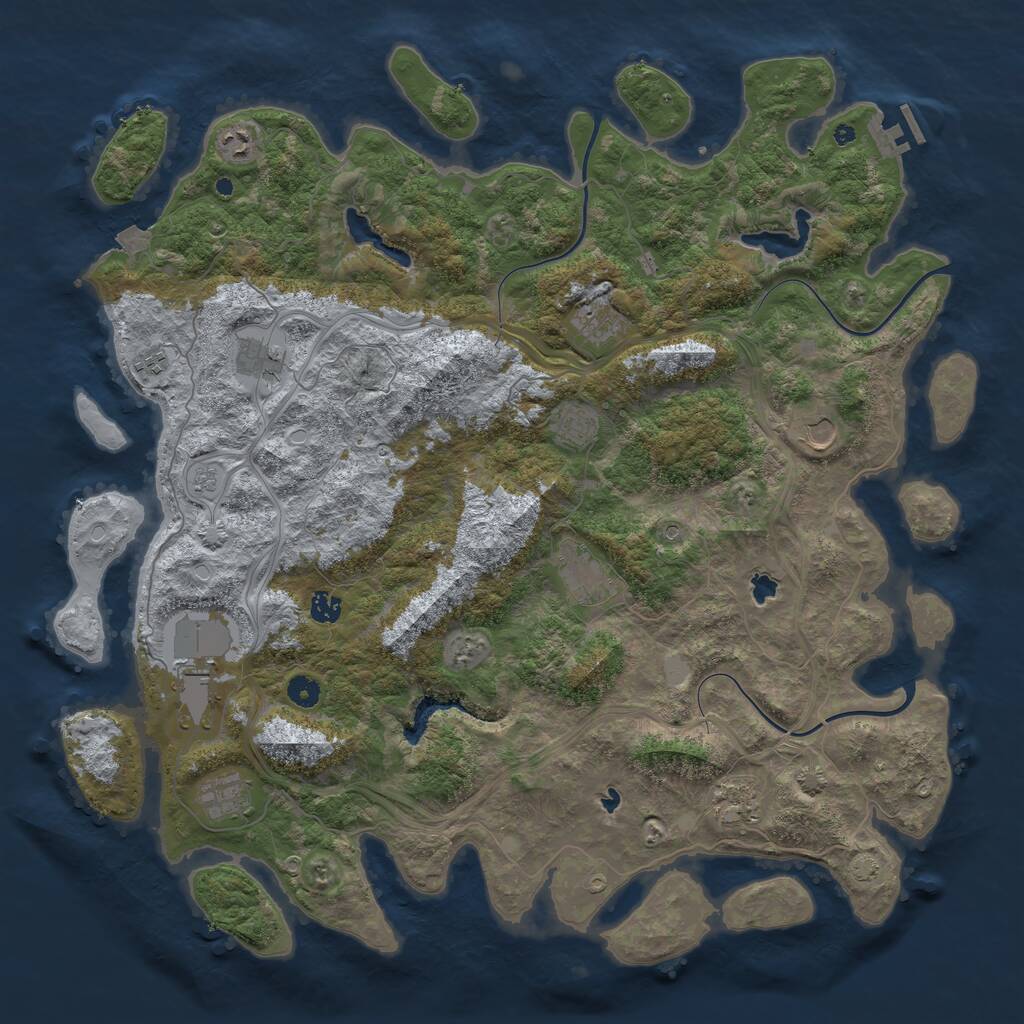 Rust Map: Procedural Map, Size: 4800, Seed: 787451875, 16 Monuments