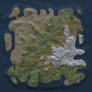 Thumbnail Rust Map: Procedural Map, Size: 4300, Seed: 1992781624, 19 Monuments