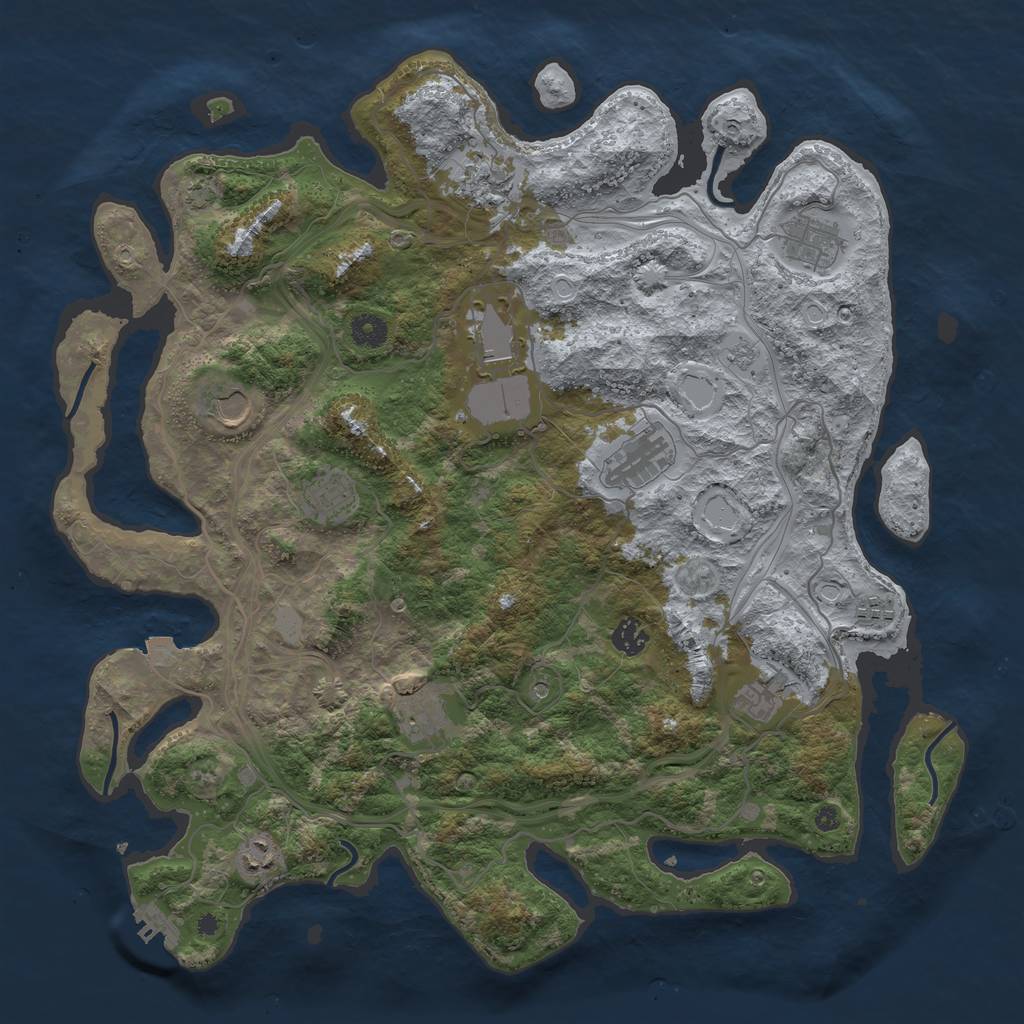 Rust Map: Procedural Map, Size: 4250, Seed: 1212072240, 18 Monuments
